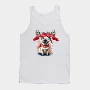 Siamese cat santa 1 Tank Top